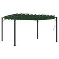 vidaXL Gazebo s lamelovou strechou 3 x 4 x 2,14 m Zelená