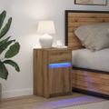 vidaXL LED nočný stolík dub artisan 38 x 34 x 61 cm Kompozitné drevo