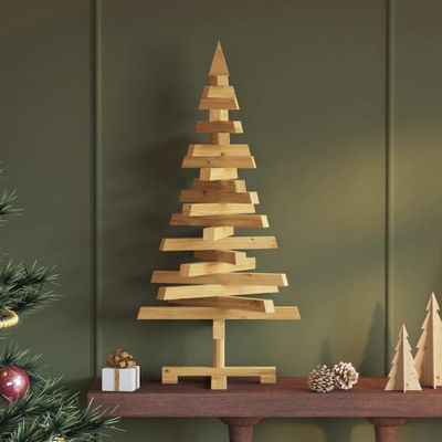 vidaXL Vianočné stromčeky so stojanom Hnedá 90 cm Borovicový masív