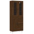 vidaXL Vysoká skrinka hnedý dub 69,5x34x180 cm spracované drevo