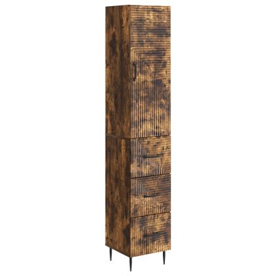 vidaXL Sada skríň 2 pcs Dymový dub 33 x 34,5 x 90 cm Kompozitné drevo