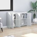 vidaXL Komoda vysoký lesk biela 102x33x75 cm kompozitné drevo