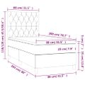 vidaXL Posteľ boxsping s matracom a LED sivohnedá 80x200 cm látka