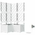 vidaXL Záhradný kvetináč 3 ks Biela 80 x 80 x 142 cm PP