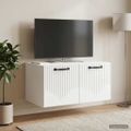 vidaXL Nástenná TV skrinka Biela s vysokým leskom 59,5 x 41 x 30 cm