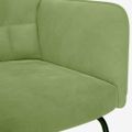 Hojdacie kreslo vidaXL so stoličkou Light Green Velvet