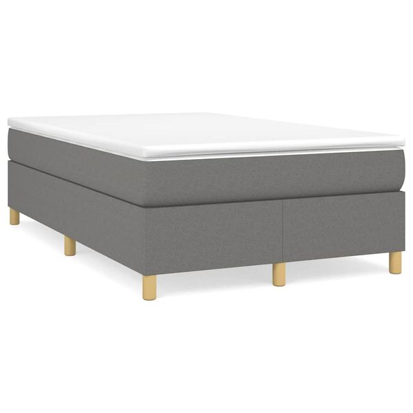 vidaXL Boxspring posteľ s matracom, tmavosivá 120x190 cm, látka