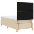 vidaXL Posteľ s pružinovým rámom Krémová 90 x 190 cm látka