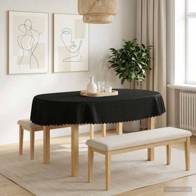 vidaXL Uterák na stôl 5 ks Oválny Tmavosivá 130 x 180 cm