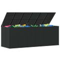 vidaXL Záhradný box na vankúše z polyratanu 291x100,5x104 cm čierny
