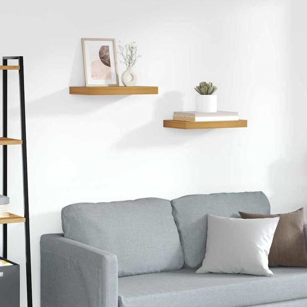vidaXL Stenná polica 2 pcs Hnedá 40 x 23,5 x 4 cm Kompozitné drevo
