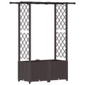 vidaXL Vyvýšený záhon s mriežkou a strechou Hnedá 124,5 x 40 x 136 cm