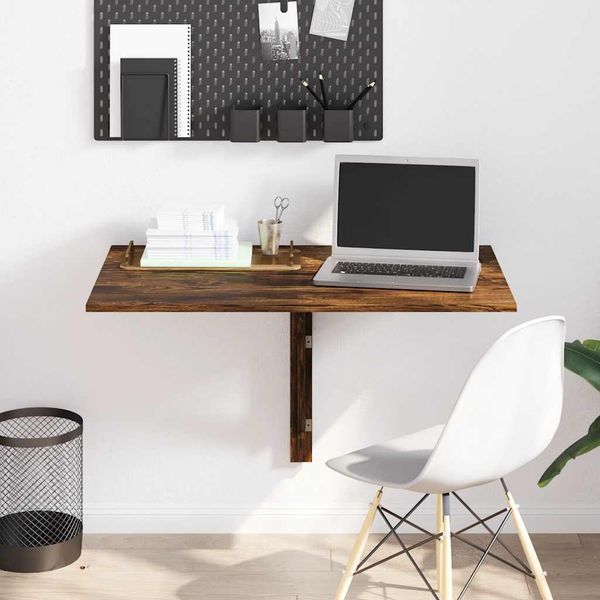 vidaXL Skladací nástenný stôl dymový dub 100x60x56 cm spracované drevo