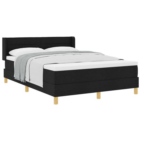 vidaXL Posteľ s pružinovým rámom s matracmi Čierny 200 x 160 cm látka