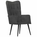 vidaXL Kreslo wingback čierne plátno