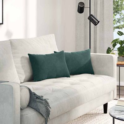 vidaXL Vankúše na pohovku 2 pcs Tmavozelená 50 x 30 cm