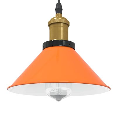 VidaXL Závesná lampa výškovo nastaviteľná E27 lesk oranžová Ø 22cm kov