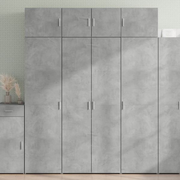 vidaXL Vysoká skrinka sivá 80x42,5x185 cm kompozitné drevo