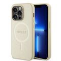 Puzdro Guess pre iPhone 15 Pro Max 6,7" GUHMP15XPSAHMCB zlaté tvrdé puzdro Saffiano MagSafe