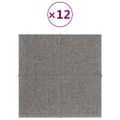 vidaXL Nástenné panely 12 ks bledosivé 30x30 cm látkové 1,08 m²