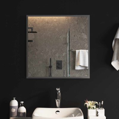 vidaXL Zrkadlo do kúpeľne s LED Priehľadná 60 x 60 cm tvrdené sklo