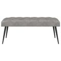 vidaXL Lavica s gombíkovým prešívaním Svetlosivá 110 x 40 x 46 cm