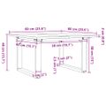 vidaXL Konferenčný stolík v tvare O 60x60x40 cm borovica a oceľ