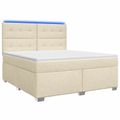 vidaXL Posteľ boxspring s matracom Krémová 180 x 200 cm Látka