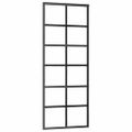 vidaXL Posuvné dvere s kovaním čierne 76x205 cm ESG sklo