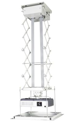 Fonestar Elektrický stropný výťah pre projektor, nosnosť 13 kg, zdvih 100 cm, DO, krycia doska 50×50 cm, RAL 9002 elektrický stropný držiak projektora, motorický, diaľkové ovládanie, nosnosť 20 kg, spúšťanie 100 cm, náklon ±20°