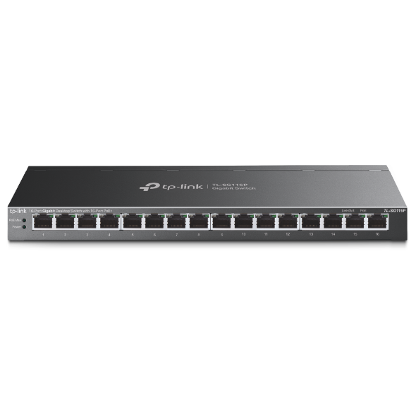 Switch TP-Link TL-SG116P 16x GLAN s POE+, 120W, kov