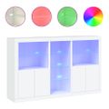 vidaXL Komoda s LED svetlami biela 162x37x100 cm