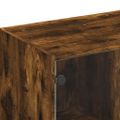 vidaXL TV skrinka so sklenenými dvierkami dymový dub 102x37x42 cm