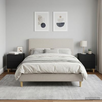 vidaXL Nočný stolík 2 ks Čierna 43 x 34,5 x 48 cm Kompozitné drevo