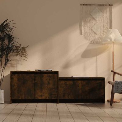 vidaXL TV skrinka dymový dub 146,5x35x50 cm drevotrieska
