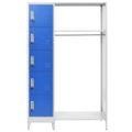 vidaXL Šatňová skriňa+vešiak na kabáty, modrá a sivá 110x45x180cm, kov