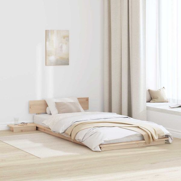 vidaXL Rám postele s čelnou doskou s úložiskom Hnedá 90 x 200 cm drevo