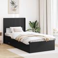 vidaXL Posteľový rám s úložným priestorom a čelom Čierna 75 x 190 cm