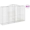 vidaXL Oblúkové gabiónové koše 17 ks 300x50x180/200cm pozink. železo