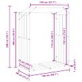 vidaXL Regál na krbové drevo s pláštenkou 150x80x200 cm