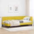 vidaXL Rohový rám postele s čelnou doskou Žltá 80 cm x 200 cm Zamat