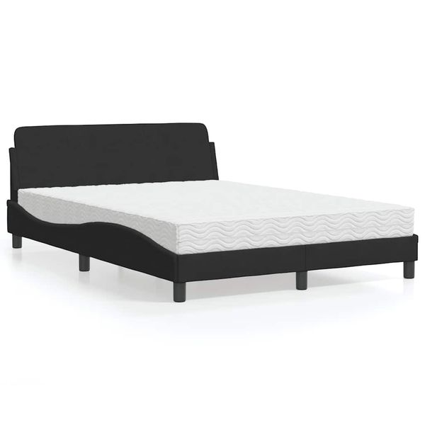 vidaXL Posteľ s matracom Dover čierny 140x200 cm zamat