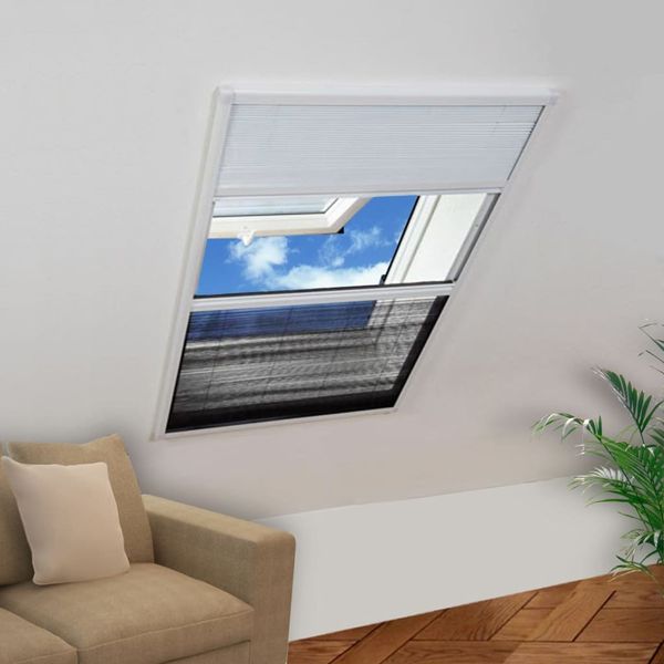 vidaXL Plisovaná okenná sieťka proti hmyzu s hliníkovým rámom a roletou 160 x 110 cm