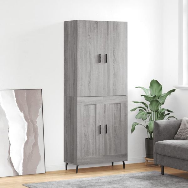 vidaXL Vysoká skrinka sivý dub sonoma 69,5x34x180 cm spracované drevo