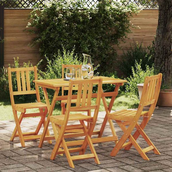 vidaXL Záhradný bistro set 5 pcs Hnedá Pevné akáciové drevo