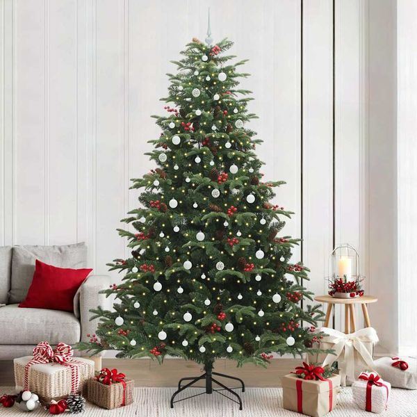 vidaXL Umelý vianočný stromček Zelená 240 cm PVC, kov a plast