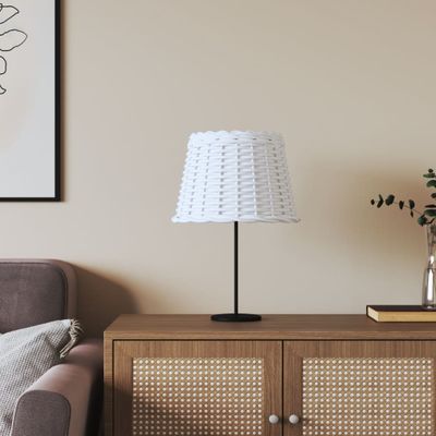 vidaXL Tienidlo na lampu biele Ø30x20 cm prútené