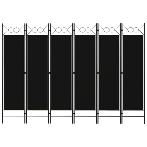 vidaXL Paraván so 6 panelmi, čierny 240x180 cm