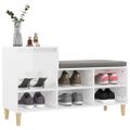 vidaXL Botník lesklý biely 102x36x60 cm spracované drevo