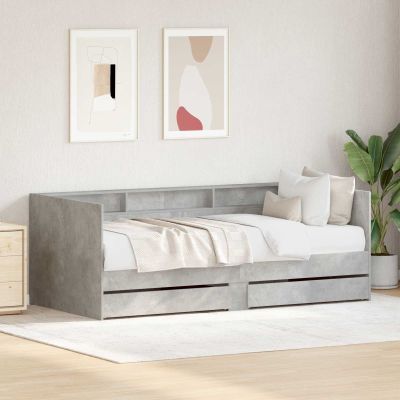 vidaXL Denný Rám so zásuvkou Sivá 90 x 200 cm Kompozitné drevo